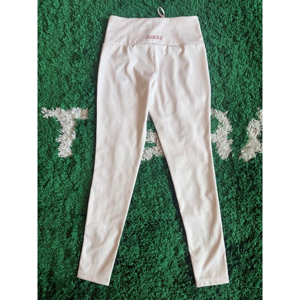 Guess Lace Up Leggings‎ Womens S Cream Excellent High Waisted Athletic Pants